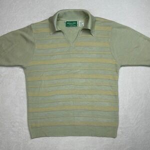VTG Anderson Little Mens Striped Polo Sweater XL Acrylic Short Sleeve Collared